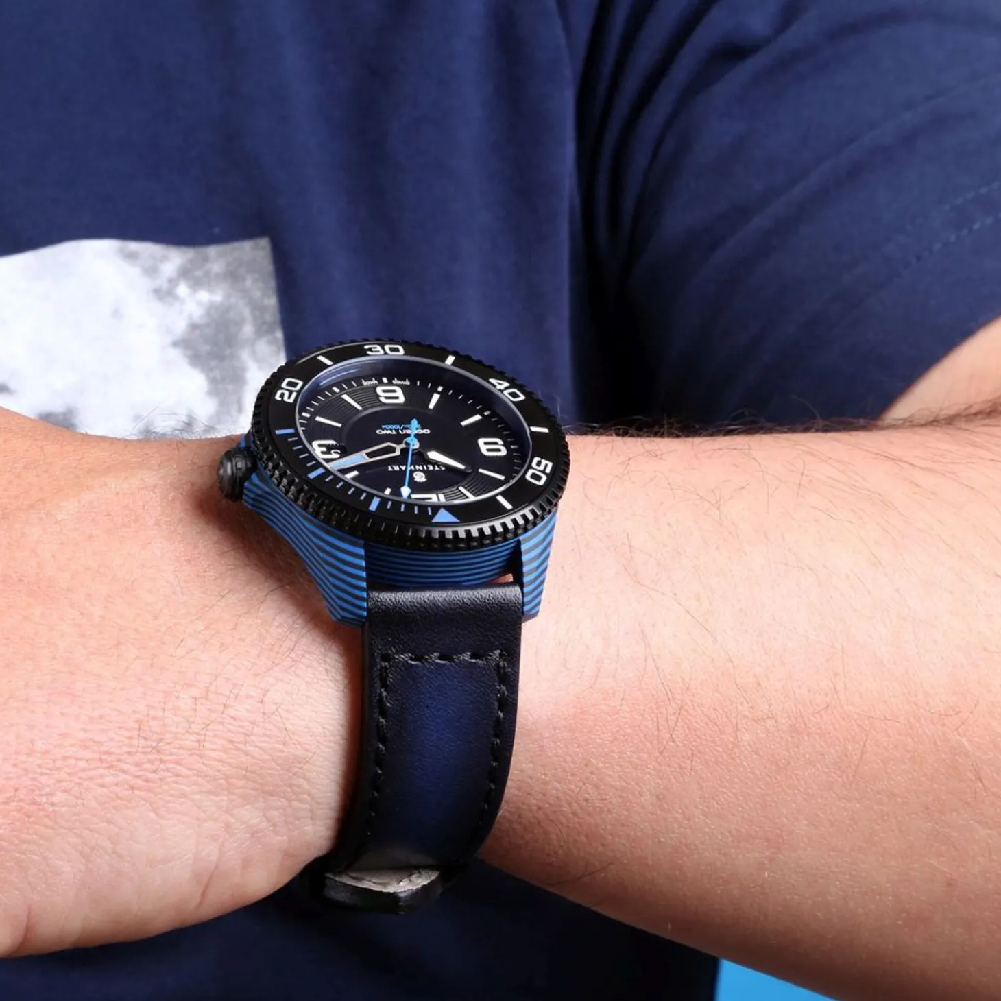Steinhart Watches Ocean 2 Premium Carbon Blue Diver Watch