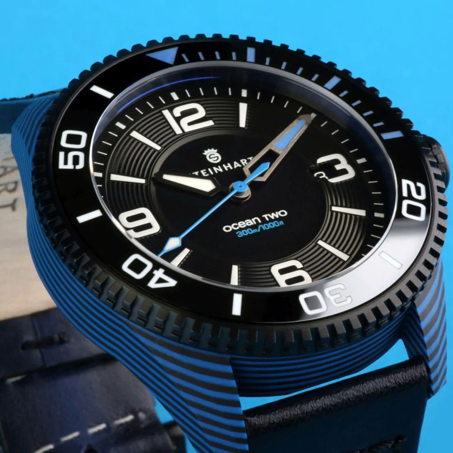 Steinhart Watches Ocean 2 Premium Carbon Blue Diver Watch