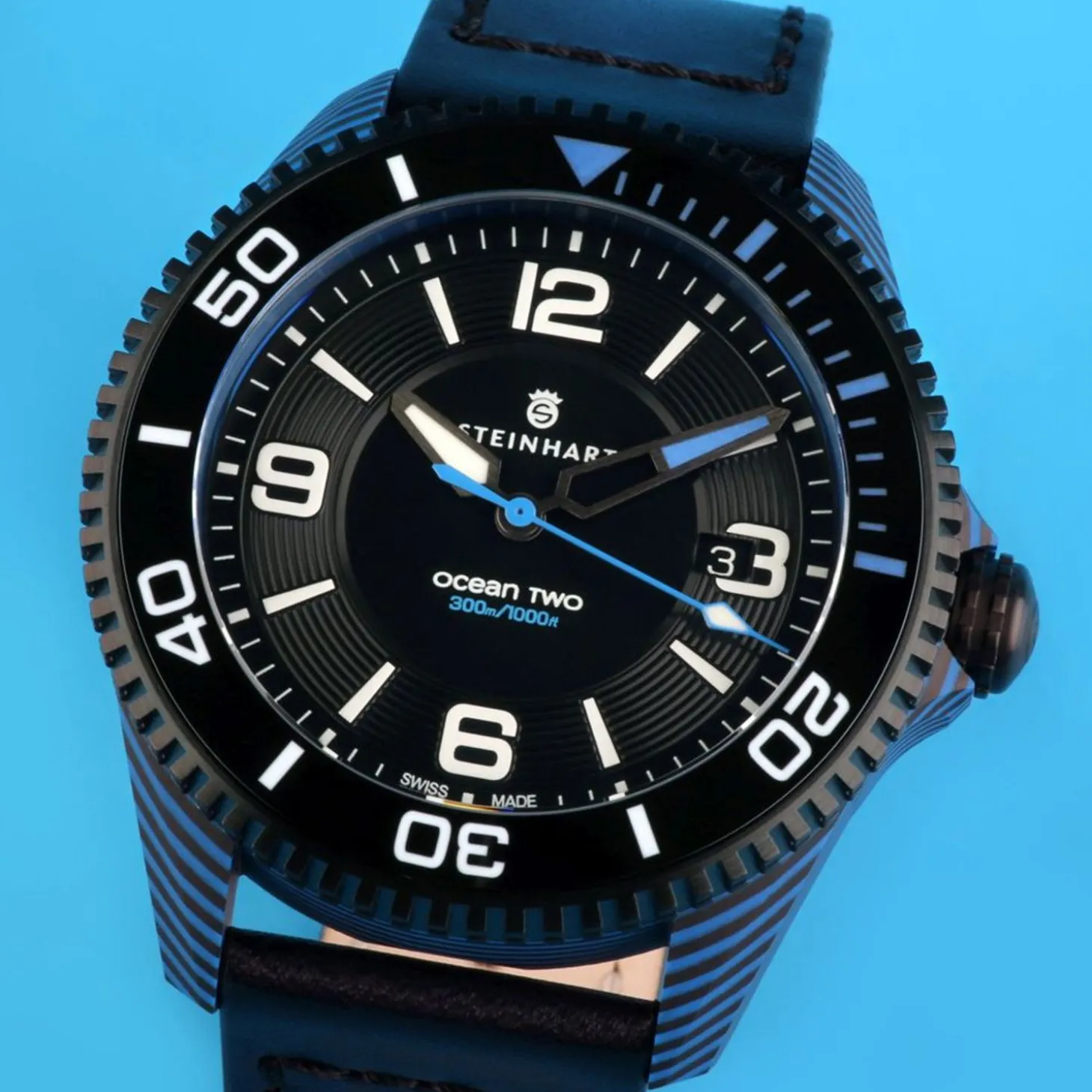 Steinhart Watches Ocean 2 Premium Carbon Blue Diver Watch