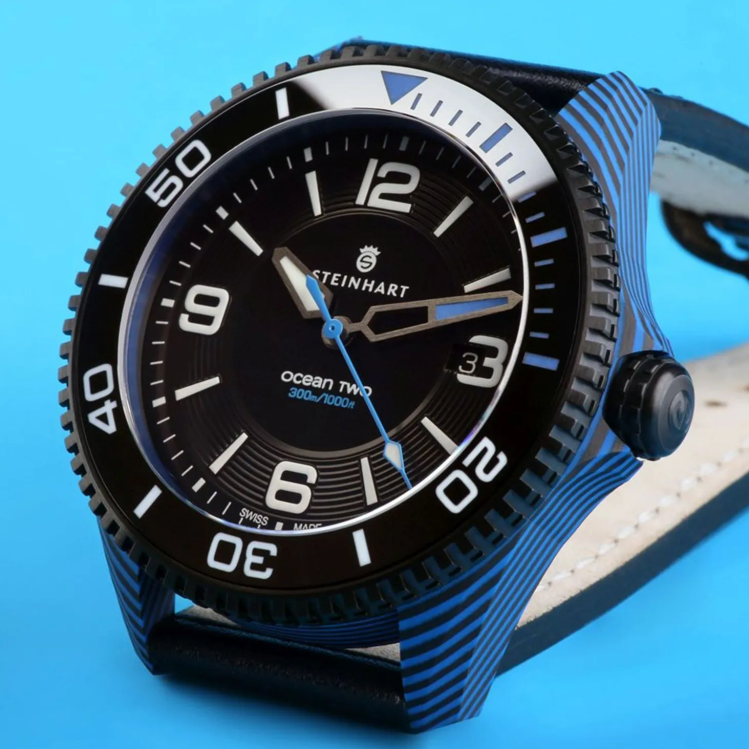 Steinhart Watches Ocean 2 Premium Carbon Blue Diver Watch