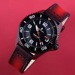 Steinhart Watches Ocean 2 Premium Carbon Red Diver Watch