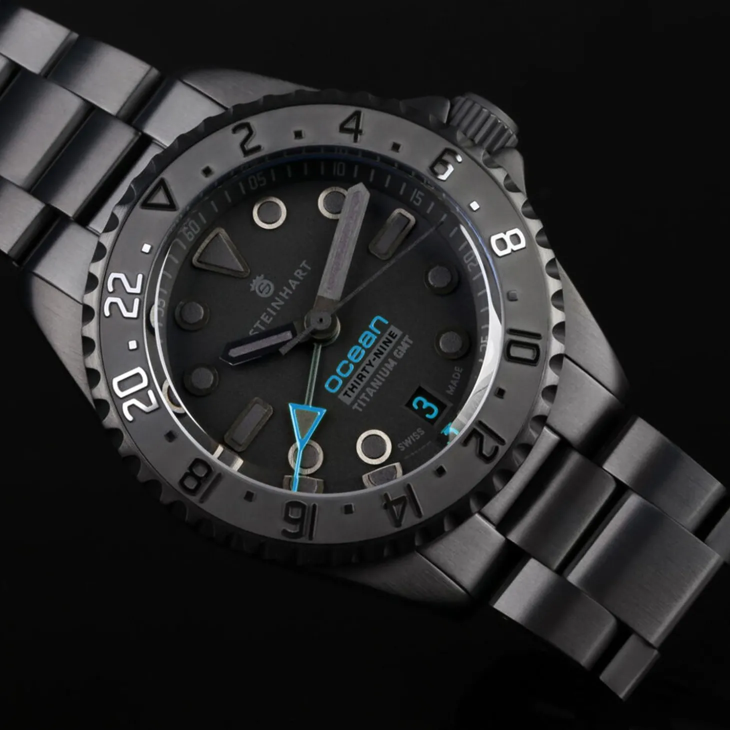 Steinhart Watches Ocean 39 Titanium Gmt Phantom Blue