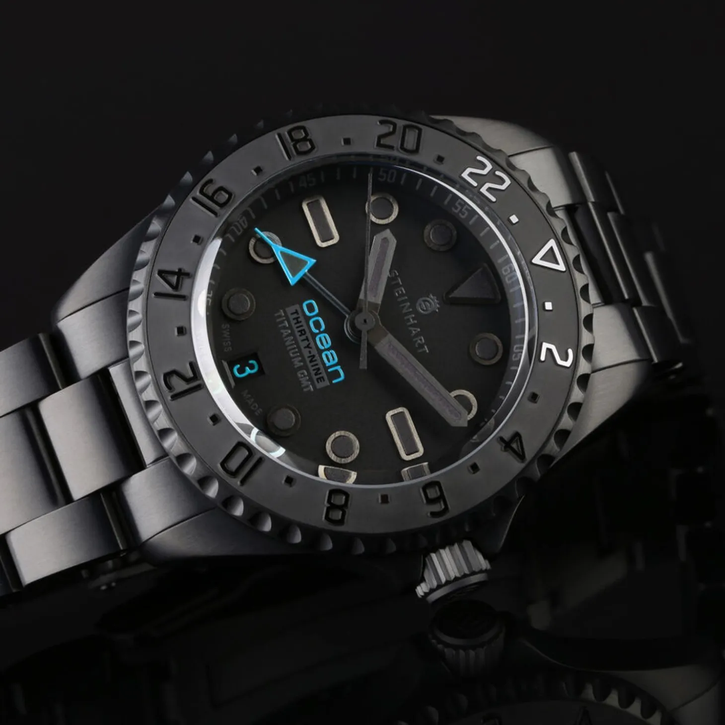 Steinhart Watches Ocean 39 Titanium Gmt Phantom Blue