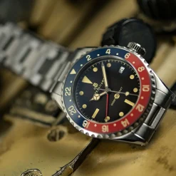 Steinhart Watches Ocean 39 Vintage Gmt Premium Blue-Red Ceramic Diver Watch