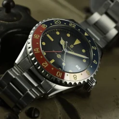 Steinhart Watches Ocean 39 Vintage Gmt Premium Blue-Red Ceramic Diver Watch
