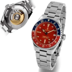 Steinhart Watches Ocean 39 Vintage Gmt Premium Red Ceramic Diver Watch