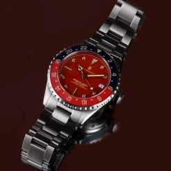 Steinhart Watches Ocean 39 Vintage Gmt Premium Red Ceramic Diver Watch