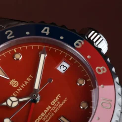 Steinhart Watches Ocean 39 Vintage Gmt Premium Red Ceramic Diver Watch