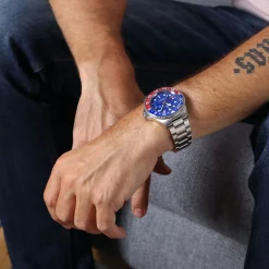 Steinhart Watches Ocean One Gmt Blue-Red Ceramic Blue Dial