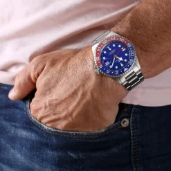 Steinhart Watches Ocean One Gmt Blue-Red Ceramic Blue Dial