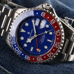 Steinhart Watches Ocean One Gmt Blue-Red Ceramic Blue Dial