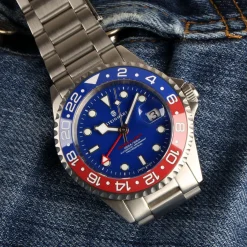 Steinhart Watches Ocean One Gmt Blue-Red Ceramic Blue Dial