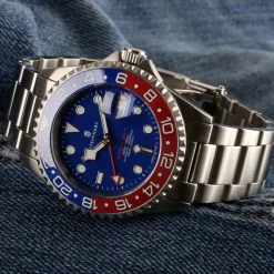 Steinhart Watches Ocean One Gmt Blue-Red Ceramic Blue Dial
