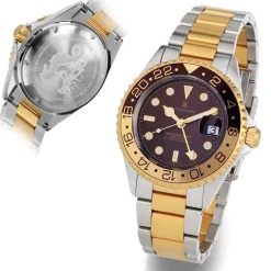 Steinhart Watches Ocean One Gmt Two- Tone Chocolate Diver Watch