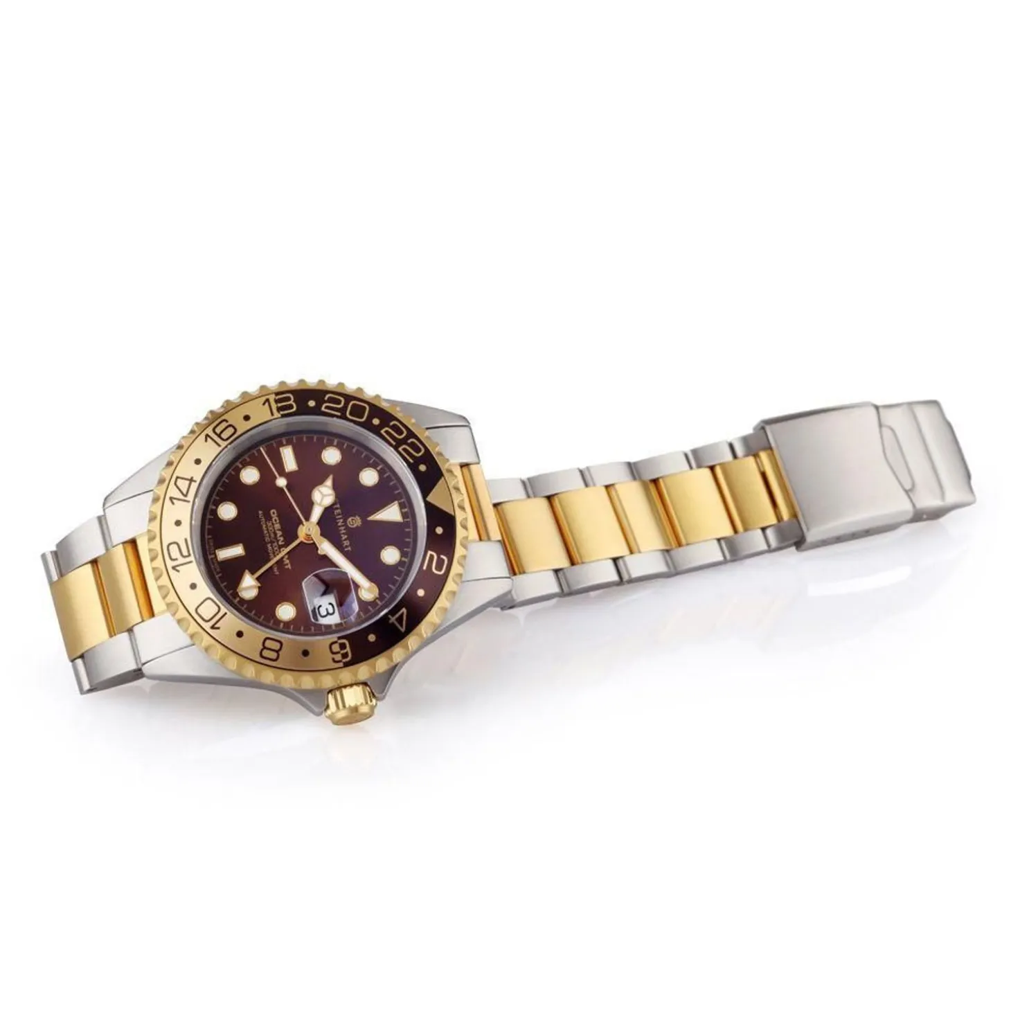 Steinhart Watches Ocean One Gmt Two- Tone Chocolate Diver Watch