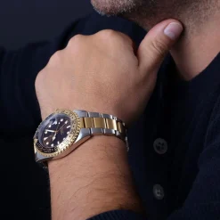 Steinhart Watches Ocean One Gmt Two- Tone Chocolate Diver Watch