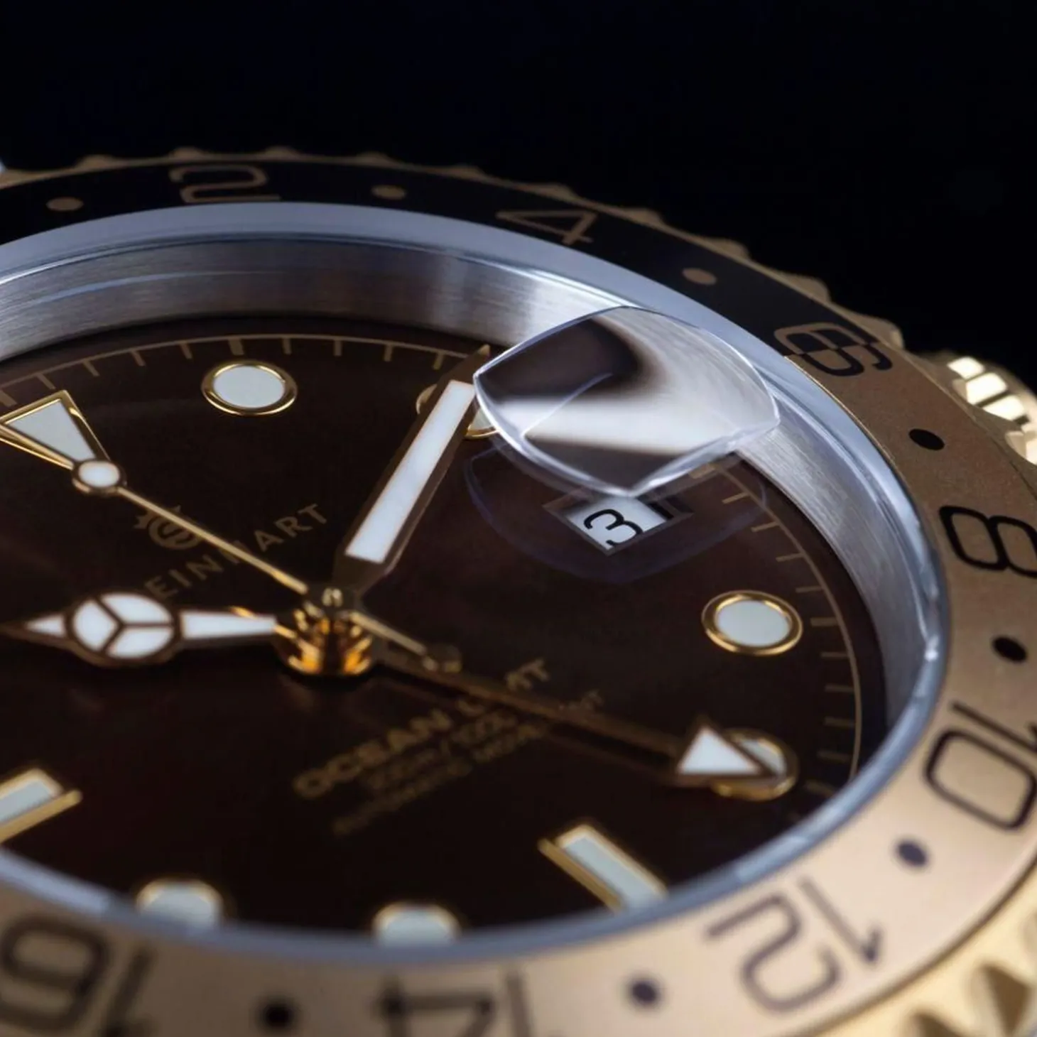 Steinhart Watches Ocean One Gmt Two- Tone Chocolate Diver Watch