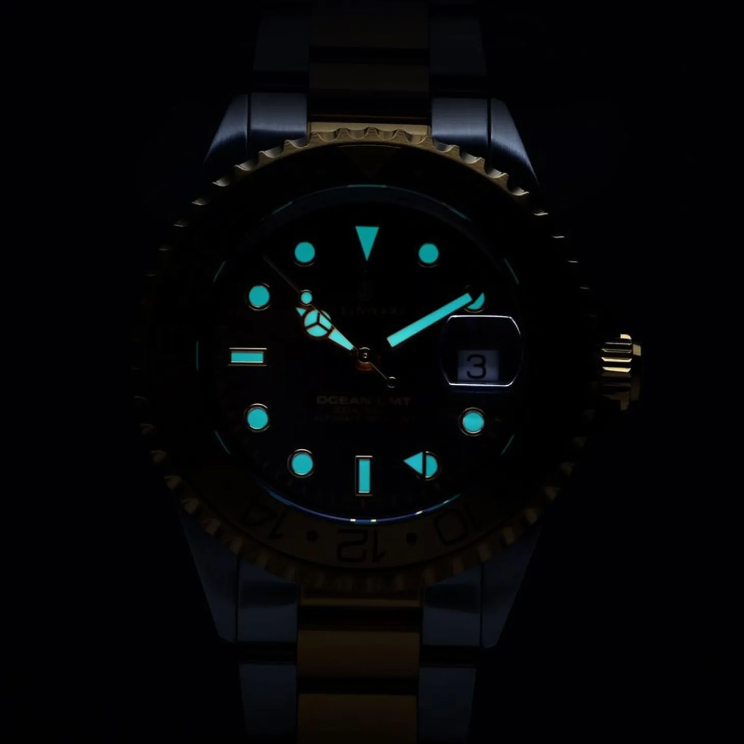 Steinhart Watches Ocean One Gmt Two- Tone Chocolate Diver Watch