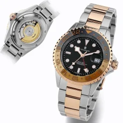 Steinhart Watches Ocean One Gmt Two-Tone Black/Khaki Diver Watch