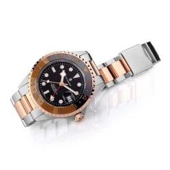 Steinhart Watches Ocean One Gmt Two-Tone Black/Khaki Diver Watch