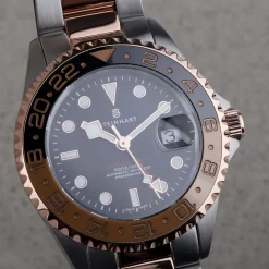 Steinhart Watches Ocean One Gmt Two-Tone Black/Khaki Diver Watch