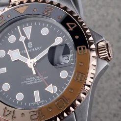 Steinhart Watches Ocean One Gmt Two-Tone Black/Khaki Diver Watch