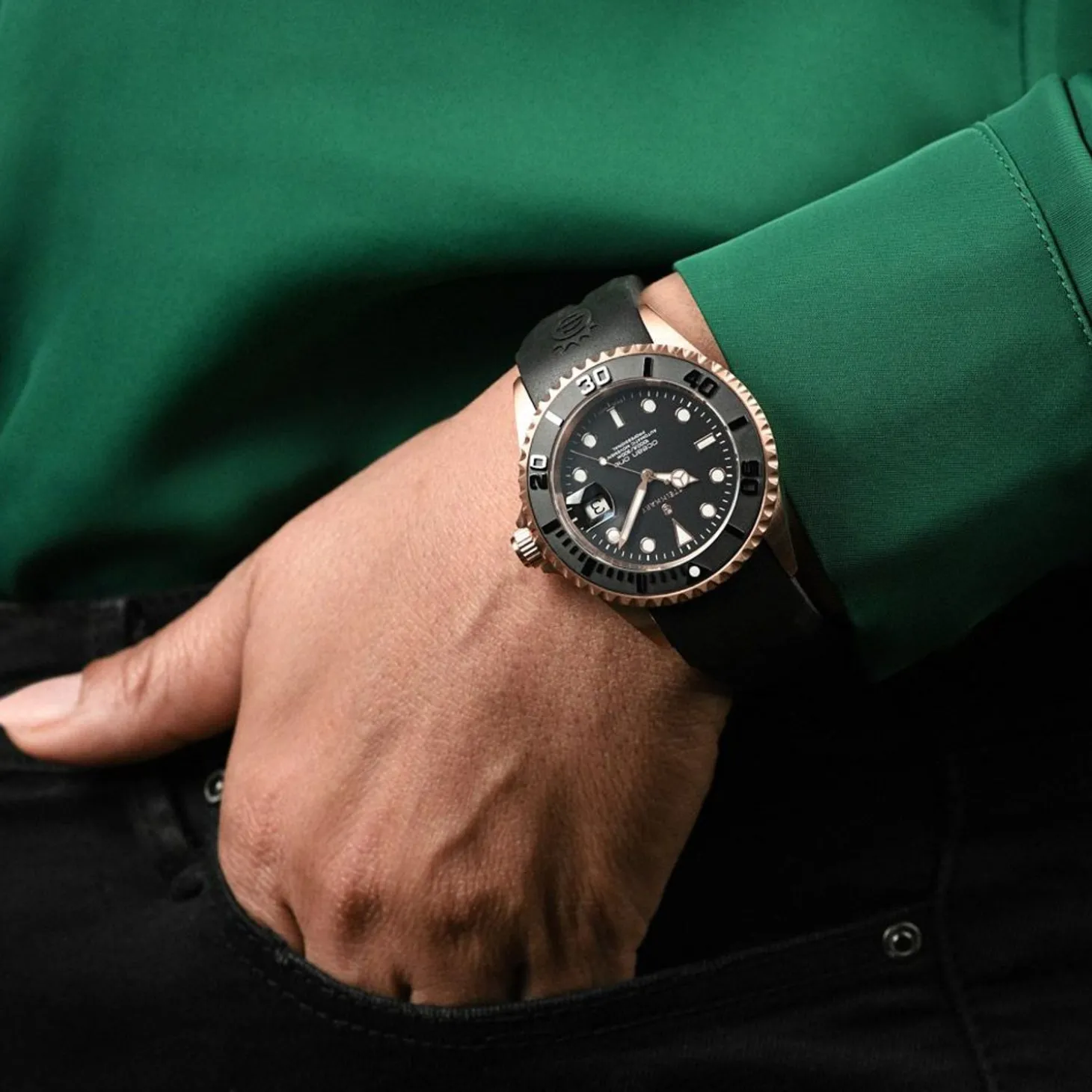 Steinhart Watches Ocean One Pink-Gold Ceramic Diver Watch