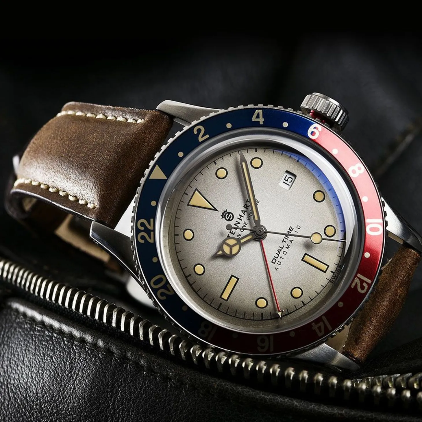 Steinhart Watches Ocean One Vintage Dual Time Premium Diver Watch