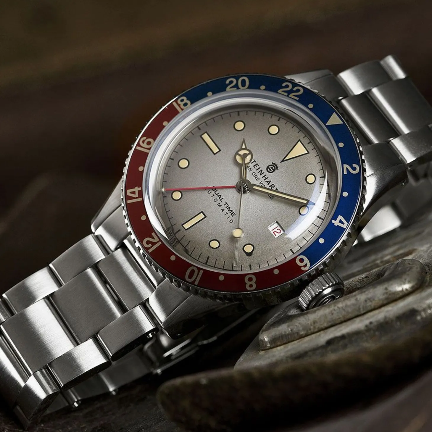 Steinhart Watches Ocean One Vintage Dual Time Premium Diver Watch