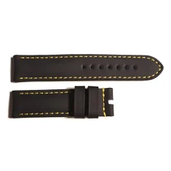 Steinhart Watches Rubber Strap Black For Ocean 2, Size M, Yellow Stitching
