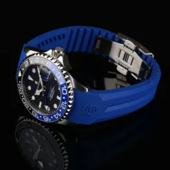 Steinhart Watches Rubber Strap Blue New 22X18 Mm For Ocean 42 And Ocean 44 With Clasp Steel