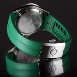 Steinhart Watches Rubber Strap Green New 22X18 Mm For Ocean 42 And Ocean 44 With Clasp Steel