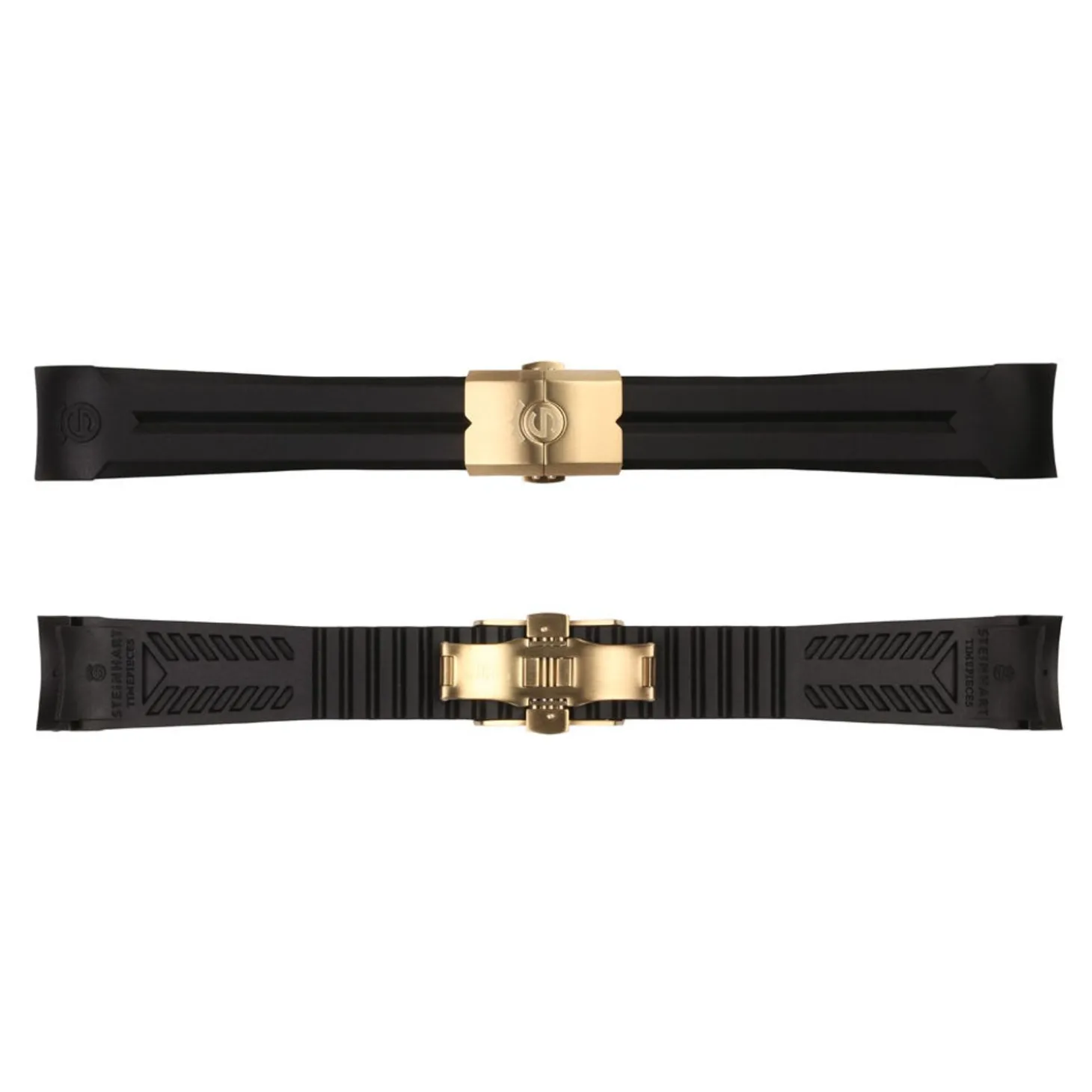Steinhart Watches Rubber Strap New 22X18 Mm For Ocean 42 With Clasp Gold