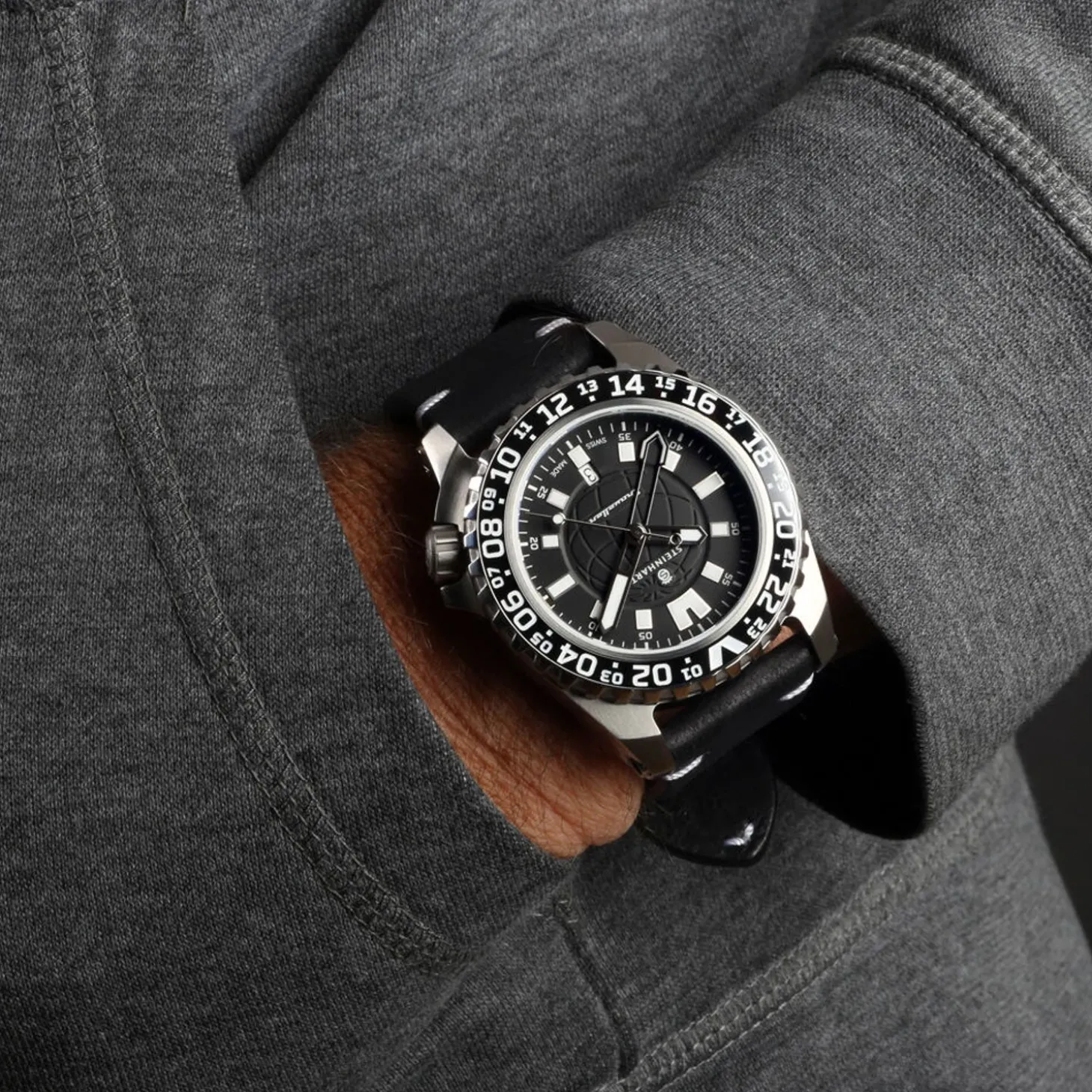 Steinhart Watches Traveller Gmt Black Diver Watch