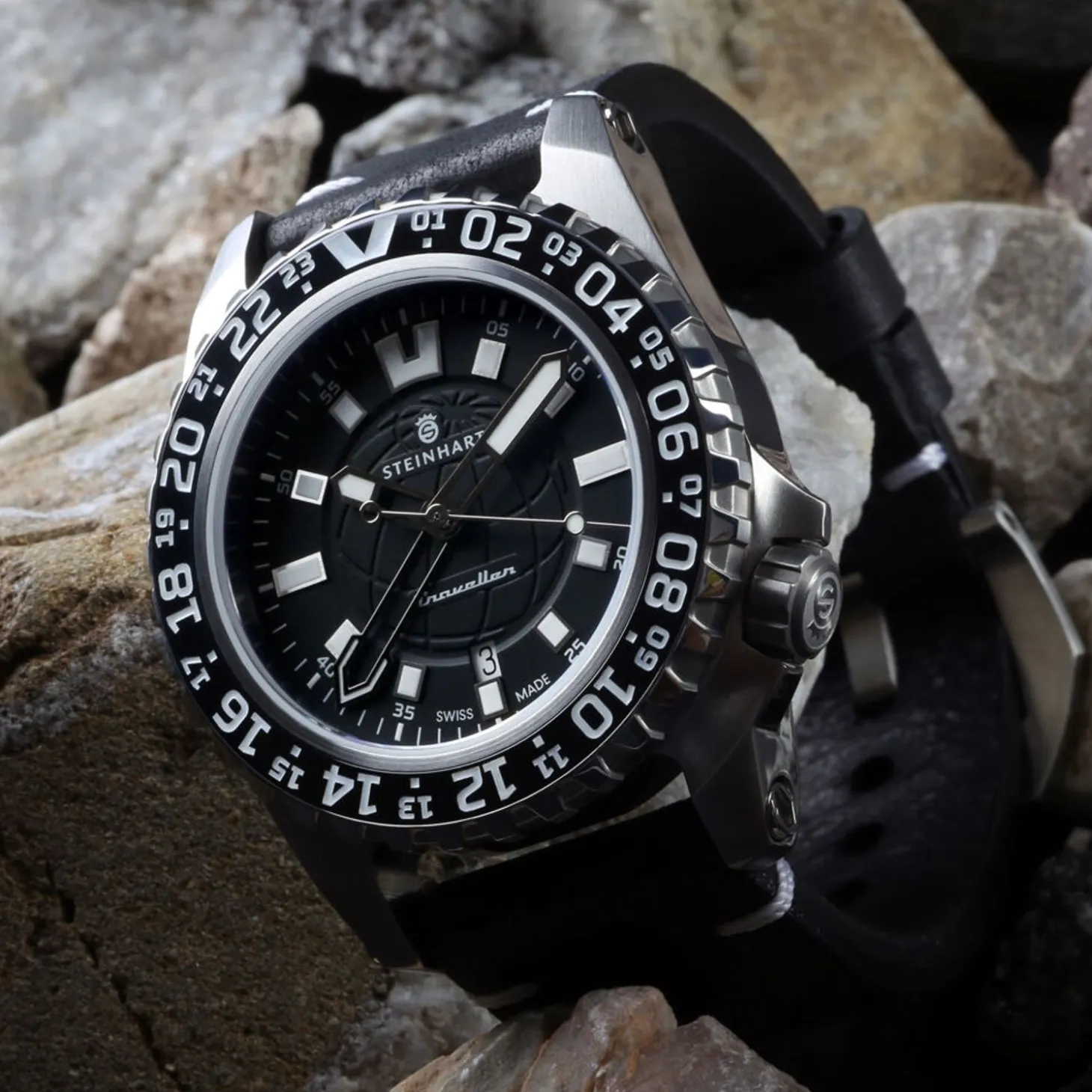 Steinhart Watches Traveller Gmt Black Diver Watch