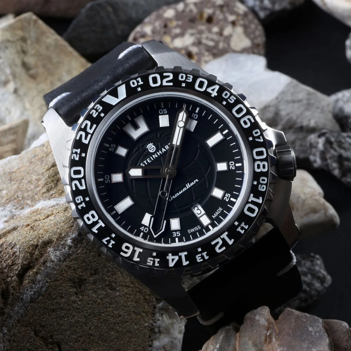 Steinhart Watches Traveller Gmt Black Diver Watch