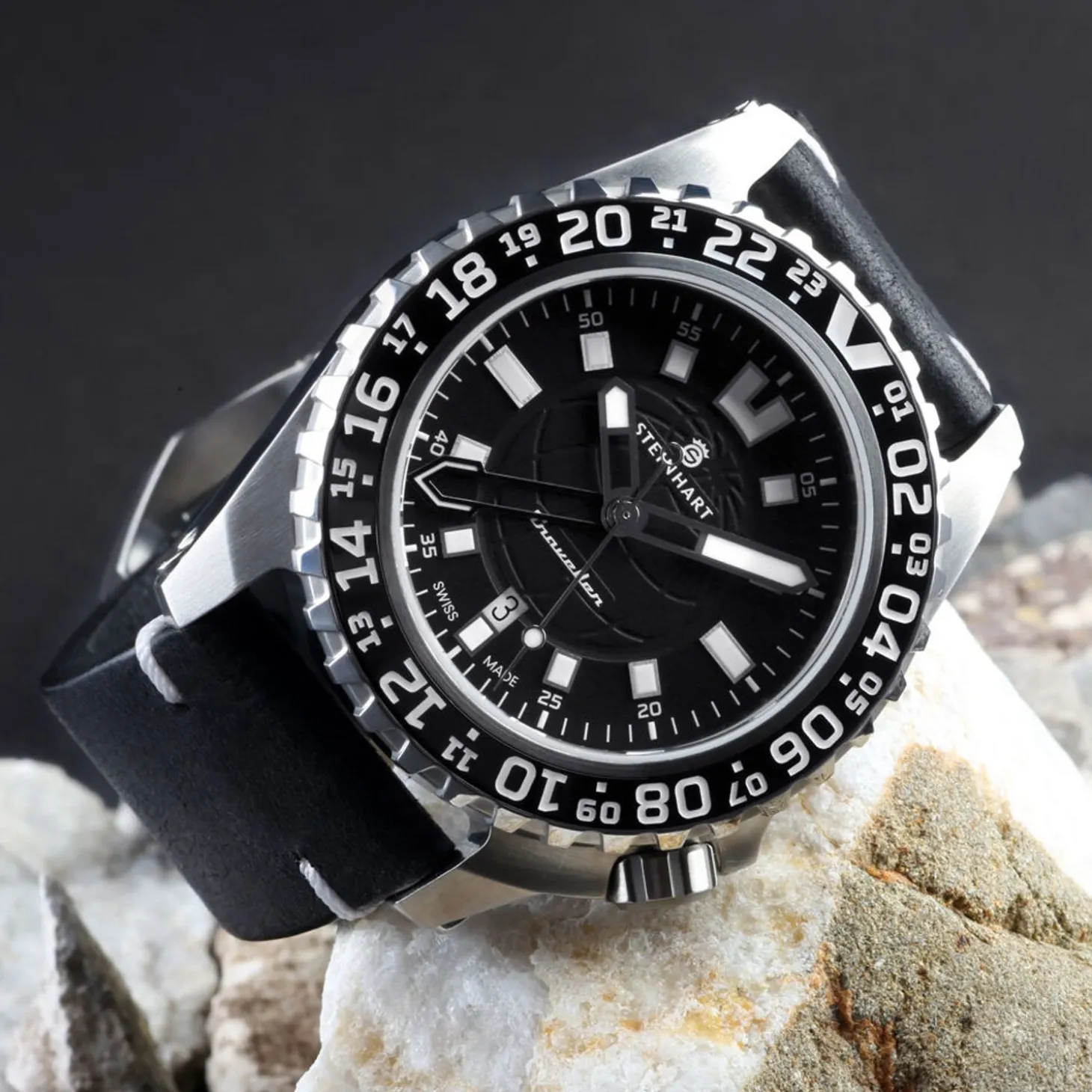 Steinhart Watches Traveller Gmt Black Diver Watch